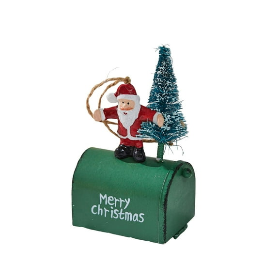 GUOOL Mailbox Christmas Tree Ornament, Christmas Decorations Creative Hanging Holders Xmas Post Box for Festival Season Santa Claus