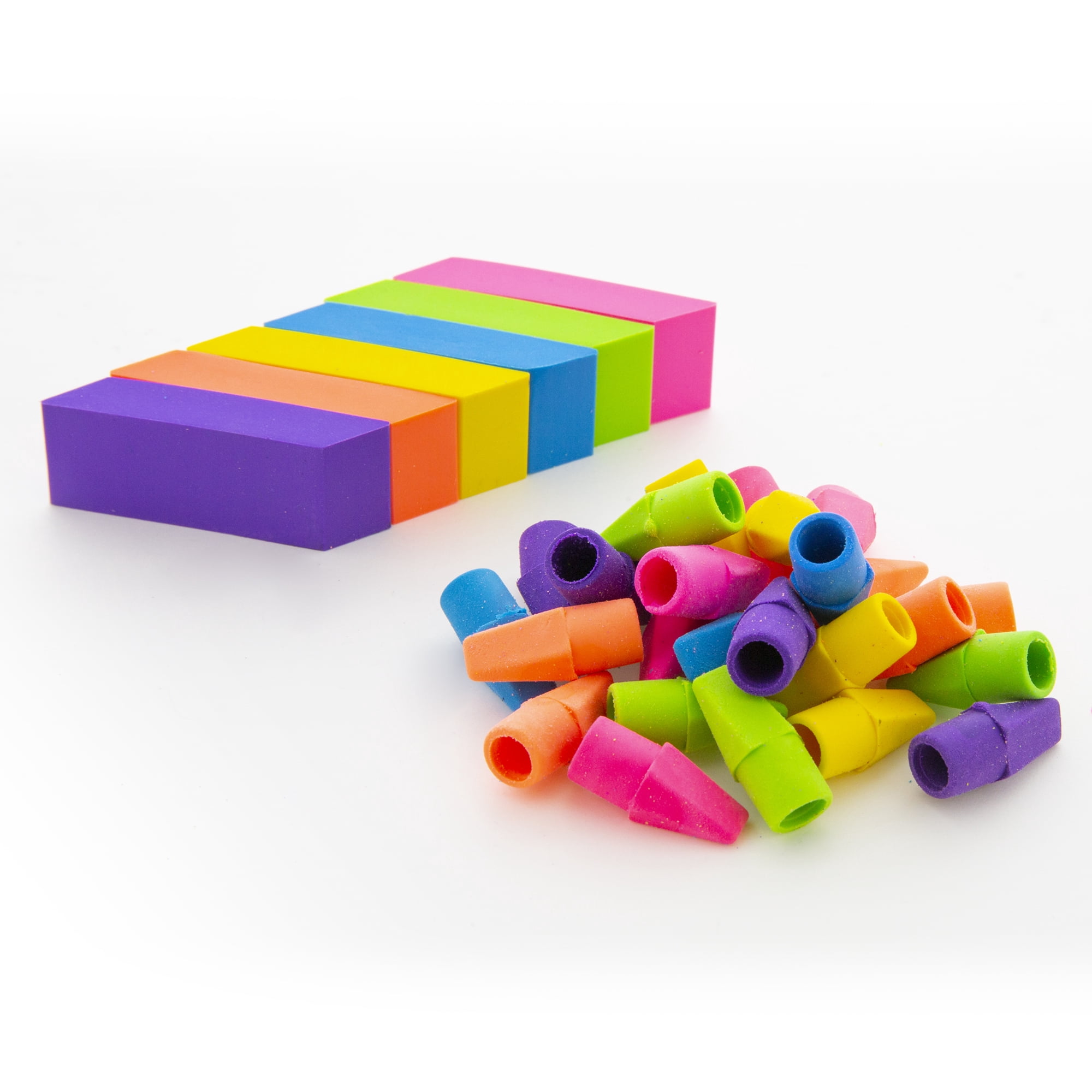 BAZIC Erasers Neon Bevel Eraser, Latex Free, 144-Count