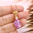 thumbnail image 2 of Pink Sapphire Pendant Sterling Silver September Birthstone Handmade Pendant Engageant Neckless Gift, 2 of 2
