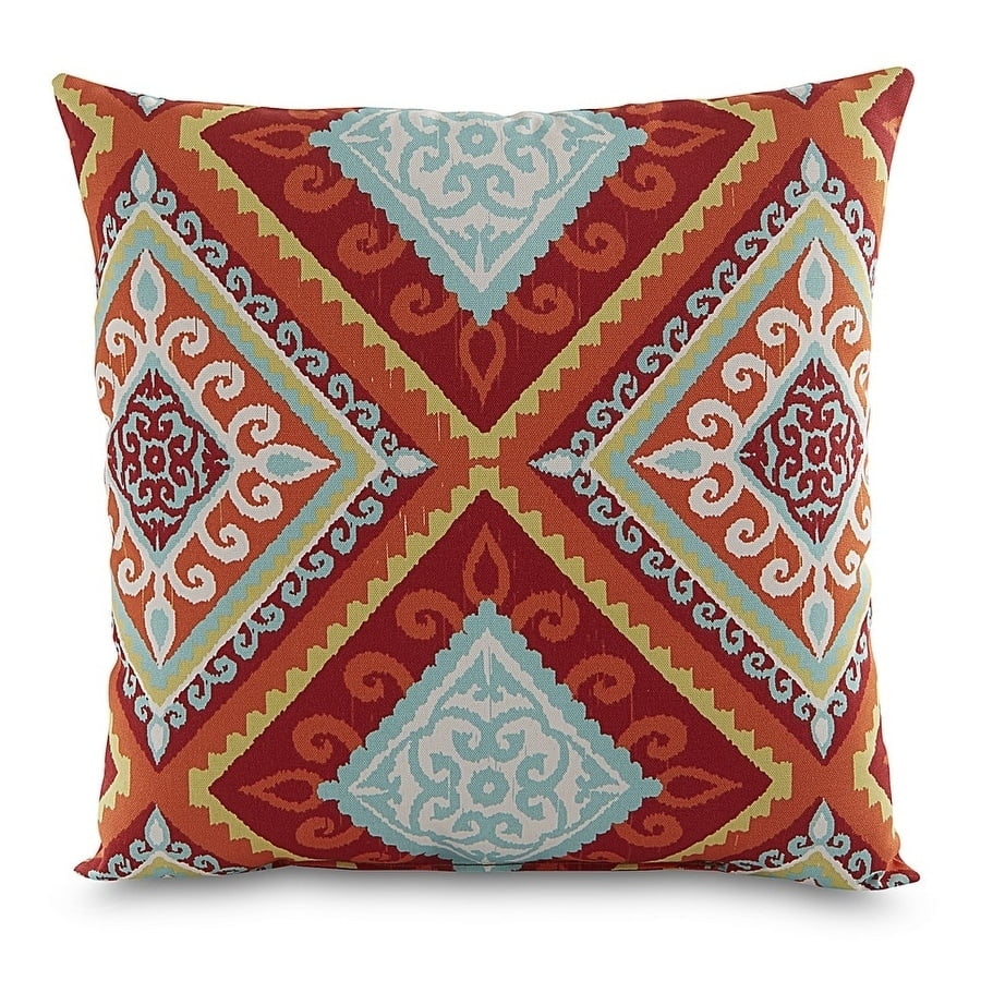 Terrasol Spanish Tile Red Orange Outdoor Throw Pillow Walmart Com