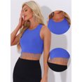 thumbnail image 2 of DARING DIVA Women's Fringe Tops Y2K Raceback Sparkly Tank Crop Tops M Royal Blue, 2 of 5
