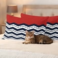 thumbnail image 3 of Black Chevron Outdoor Waterproof Pillow Covers, Geometric Navy Blue White Sea Wavy Striped Decorative Rectangle Throw Pillowcase Sofa Cushion Sham for Patio/Couch/Chair, 20"x12" 2 Pack, 3 of 8