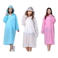 thumbnail image 4 of Kearding Capa de lluvia Senderismo Chubasquero con capucha Poncho Color sólido Viaje Mujeres Hombres Ropa de lluvia Cubierta de lluvia multifuncional Paraguas de lluvia Rosado Kearding HA067116-03, 4 of 5