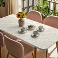 thumbnail image 3 of Spring Floral Table Cloths for 6 Foot Rectangle Tables, Vintage Simple Flowers Pattern Beige Patio Waterproof Elastic Fitted Tablecloths, Washable Rectangular Table Cover for Camping, 3 of 8
