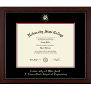University of Maryland, College Park A. James Clark School of Engineering Diploma Frame, Document Size 17" x 13"