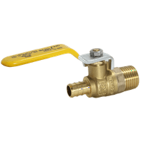 1 Pcs XFITTING Barb Crimp Pex 1/2 Inch x 1/2 Inch Male Ball Valve, Full Port, Brass, 24-1-5=1X
