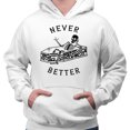 thumbnail image 2 of Never Better Skeleton Hoodie Sweatshirt Unisex 2X-Large White, 2 of 5