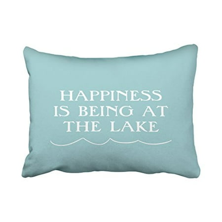 Lake Throw Pillows WinHome Rectangle Throw Pillow Covers Vintage Happiness At The Lake Pillowcases Polyester 20 x 30 Inch With Hidden Zipper Home Sofa Cushion Decorative Pillowcase ()