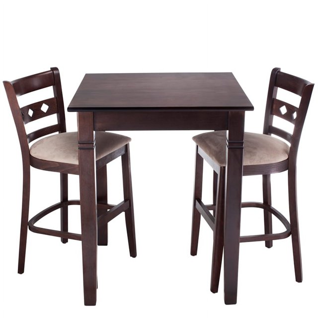 Beechwood Mountain 3 Piece Solid Wood Diamond Pub Set in Walnut