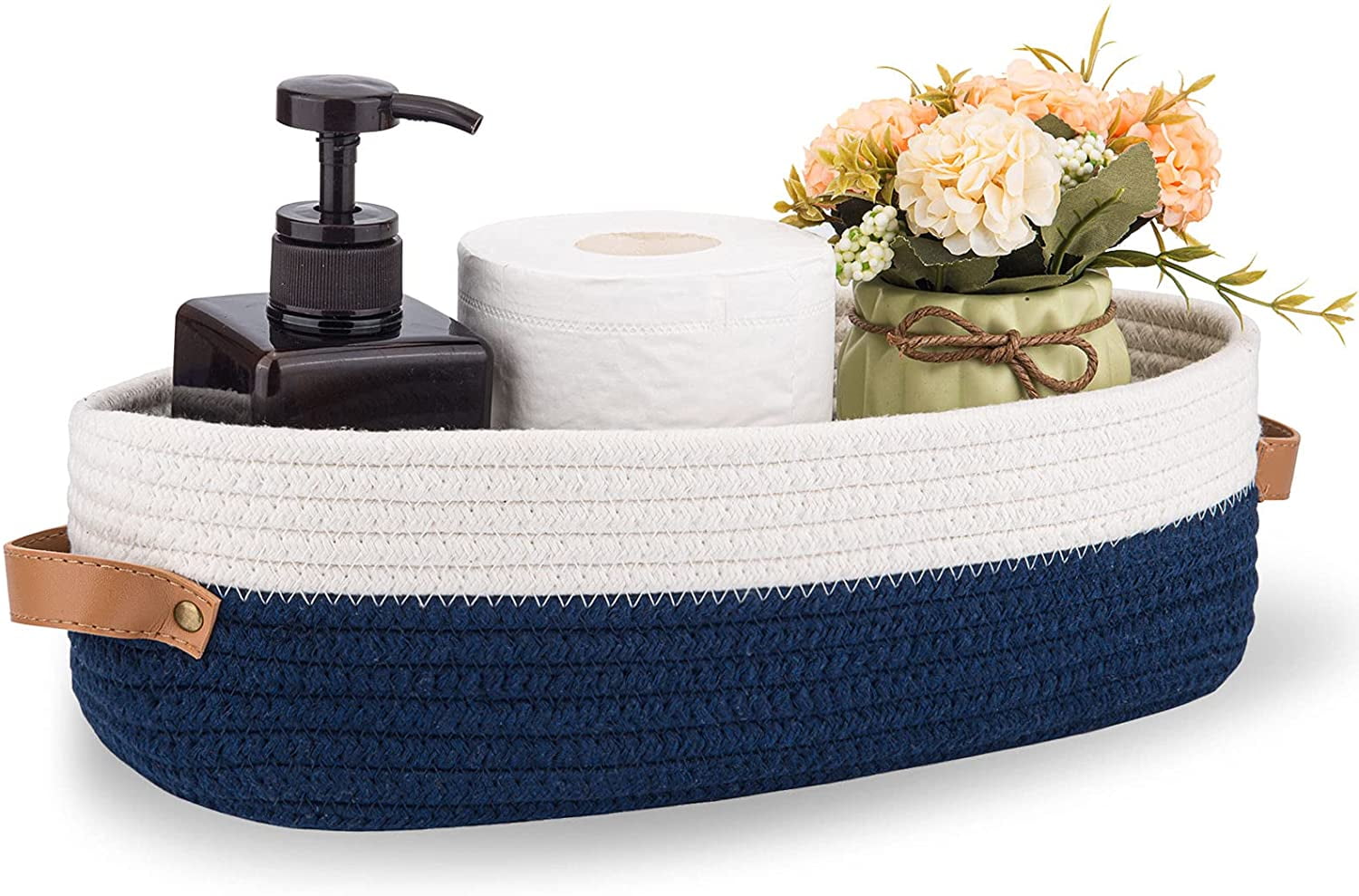 Oradrem Toilet Basket,Woven Storage Basket for Toilet Tank Top Farmhouse Home Decor Organizing