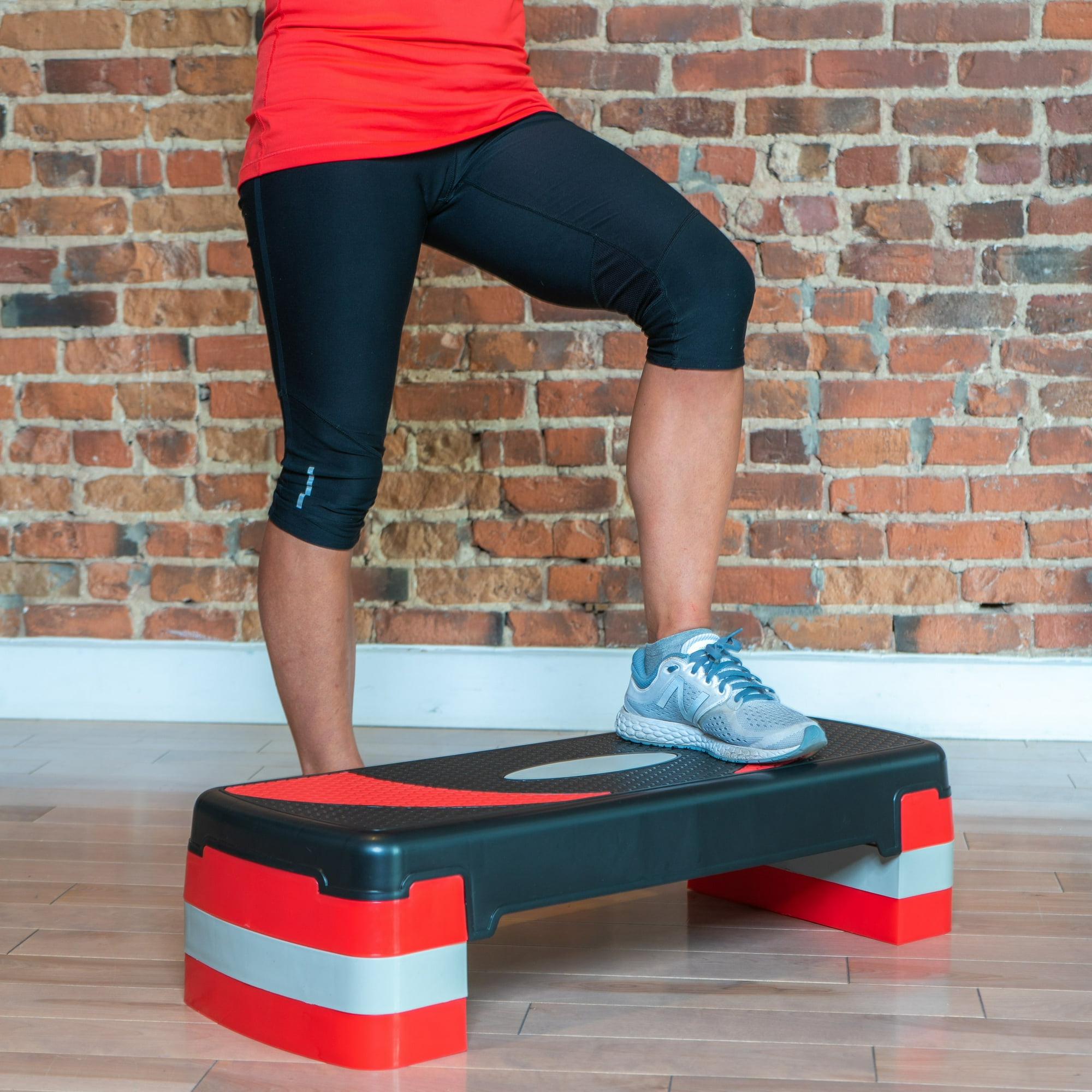 PRISP Adjustable Aerobic Stepper 78cm 3 Levels 4 6 8 Exercise Step Platform for Home Gym and Fitness Training