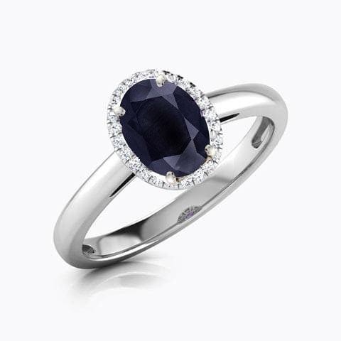 True Elegant Oval Black Diamond Ring