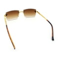 thumbnail image 7 of Serpent Snake Arm Rimless Rectangle Luxury Gangster Sunglasses Gold - Brown, 7 of 7