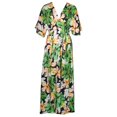 thumbnail image 5 of Valcatch Womens Casual Short Sleeve Boho Floral Printed V Neck Long Dress Side Slit Cocktail Party Maxi Wedding Dresses S-XXL, 5 of 7