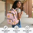 thumbnail image 5 of Yspwyqan Backpack for School Girls, Pink Capybara Heart 17" Multi-Pocket Bookbag Fits 15.6 Laptop, 600D Polyester Adjustable Straps for Middle High School Camping Hiking, 5 of 7