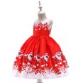 thumbnail image 3 of Girls Christmas Dress Red Swing Long Sleeve Dress Printed Tea-Party Xmas Dresses Casual A-Line Fall Dresses, Black, 13 Years, 3 of 6