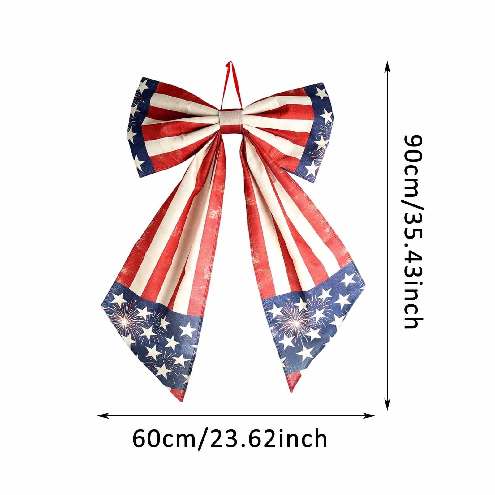 Patriotic Wreath Bows for Front Door Large 35.4" Red White and Blue Ribbon with Stars and Stripes for 4th of July Memorial Day Indoor Outdoor Party Decor