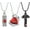 3PCS Red, variant on 3 Pieces Cremation Urn Necklace for Ashes Keepsake Cremation Jewelry Crystal Heart/Cross/Cylinder Urn Necklace Memorial Pendant for Women Men Loved Ones