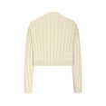 thumbnail image 3 of Qetyuw Cropped Sweaters for Women Cable Knit Long Sleeve Crew Neck Pullover Jumpers Solid Color Casaul Chunky Sweater, 3 of 4