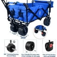 thumbnail image 5 of Garden Carts Collapsible Wagon 140L Wagons Carts Foldable with Removable Canopy, Folding Wagon Cart with Wheels for All-Terrain with Brake, Foldable Wagon with Cooler Bag, for Camping Beach Shopping,, 5 of 7