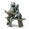 thumbnail image 3 of Reading Frog Verdigris Green Metal Family Garden Sculpture, 3 of 4