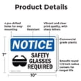 thumbnail image 2 of (2 Pack) Safety Glasses Required OSHA Notice Sign 10 Inch X 7 Inch Plastic Sign, Weather Resistant, UV Protected for Workplace, Business, and Construction Site, Made in the USA, 2 of 8