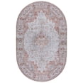 thumbnail image 2 of Safavieh Tucson Nazca Oriental Machine Washable Area Rug, Light Gray/Rust, 5' x 8' Oval, 2 of 14