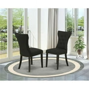 Gallatin Parson Chair with Blacked Leg & Black Fabric - Set of 2