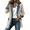 Beige, variant on Womens Denim Patchwork Blazer Jackets with Pockets- Fall Long Sleeve Casual Trendy Lapel V Neck Rib Knit Jean Jackets Green Size S