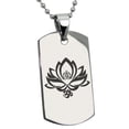 thumbnail image 1 of Stainless Steel Healing Lotus Om Engraved Dog Tag Pendant Necklace, 1 of 1