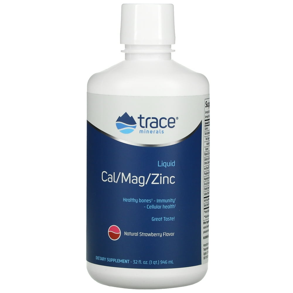 Trace Minerals Research Liquid Cal/Mag/Zinc Strawberry 32 oz