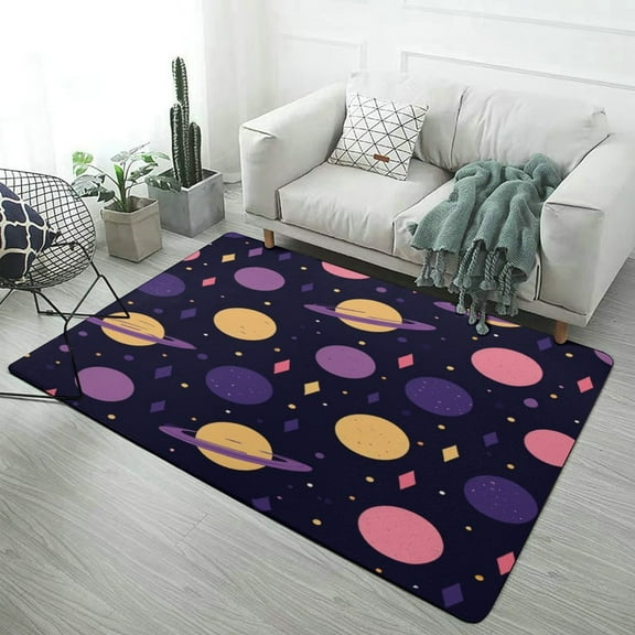 Colorful Space Pattern Carpet Rug for Home Living Room Bedroom Sofa Doormat Decor Area Rug Non-slip Mat