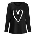 thumbnail image 4 of Pompotops T-Shirt à Manches Longues à Col en V Imprimé Décontracté pour Femmes, Chandail, Hauts, Liquidation, 4 of 4