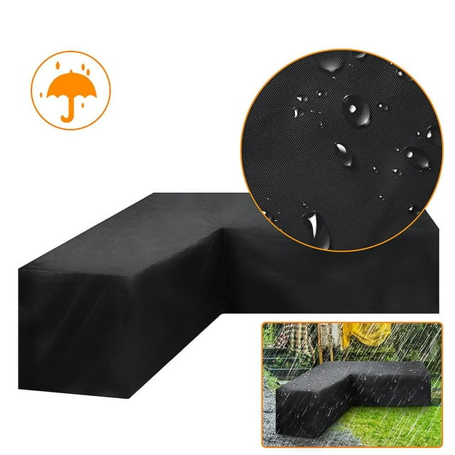 Housse de Sofa d'Angle Imperméable Housse de Mobilier de Jardin Housse de Mobilier Sectionnel d'Extérieur