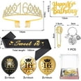 thumbnail image 2 of AYUQI 16th Birthday Decorations, 16th Birthday Gifts for Girls, 16th Birthday Sash, Gold Birthday Crown, Balloons, Cake Topper, Keyring, 2 of 8
