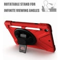 thumbnail image 3 of ZenRich Shockproof Case for iPad 9th/8th/7th Generation 10.2 inch 2021/2020/2019, Heavy Duty Rugged Case with Pencil Holder/360° Rotating Kickstand/Handle/Carrying Strap, Red, 3 of 7