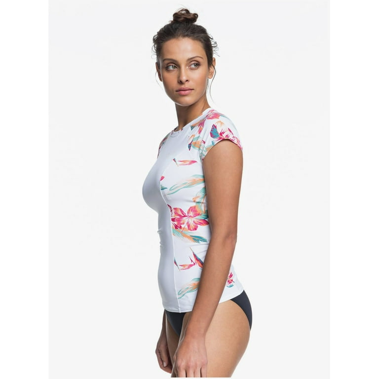 【ROXY】 Roxy Women's Short Sleeve Rash Guard WT908BRX Roxy Fashion Short Sleeve Rashguard - Women's - Walmart.com