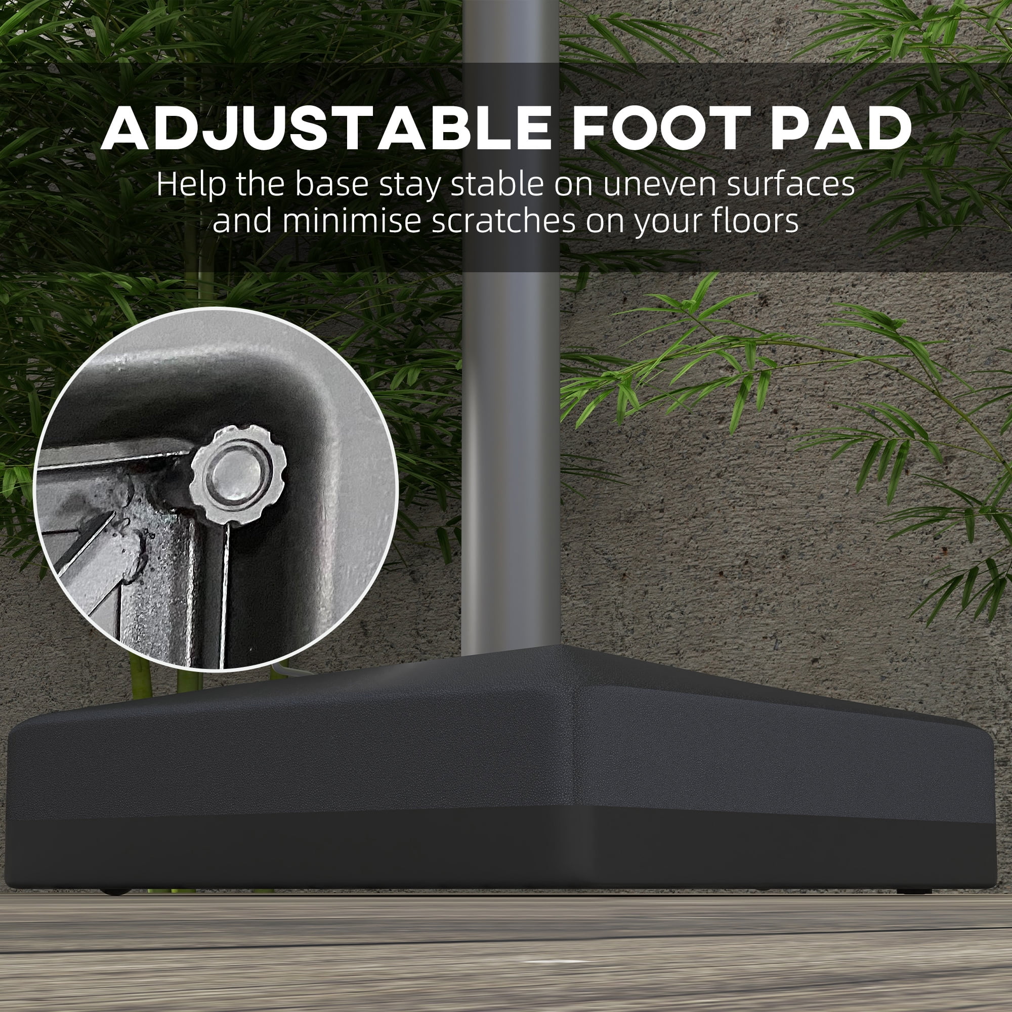 Outsunny 84D-110V02 Cantilever Umbrella Base, Fillable w/ Wheel