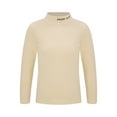 thumbnail image 3 of iiniim Unisex Kids Thermal Long Sleeve T-Shirt High Neck Underwear Tops Fall Winter Warm Undershirts Beige 5-6, 3 of 7