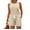 Khaki, variant on WTOBBY Women's Summer Casual Two Piece Set Solid Color Vest Sleeveless Top and Shorts Outfit Simple and Stylish for Everyday Summer Fashion ,Beige L