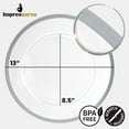 thumbnail image 6 of Impresserve 13-inch Disposable Plastic Clear Charger Plates with Silver Rim - 16 Count, 6 of 6