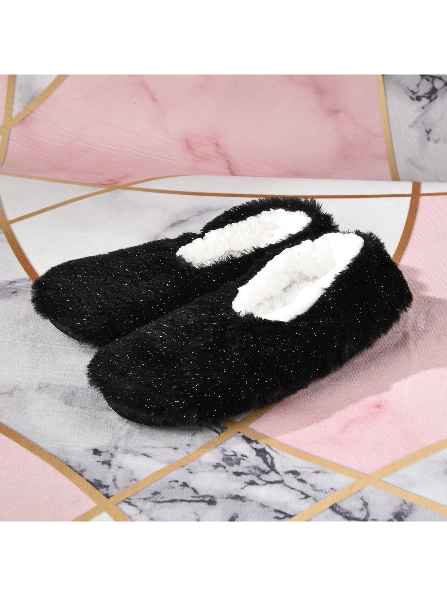 Ballerina Soft Fleece//Knitted Bed Slippers with Grip Sherpa Lined//Unlined