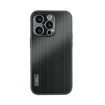 for iPhone 12 Metal Back Case, Luxury Anti-fingerprint Drop Protective Anti-Scratch Shockproof Thin Fit TPU Frame Phone Case Cover for iPhone 12, Black