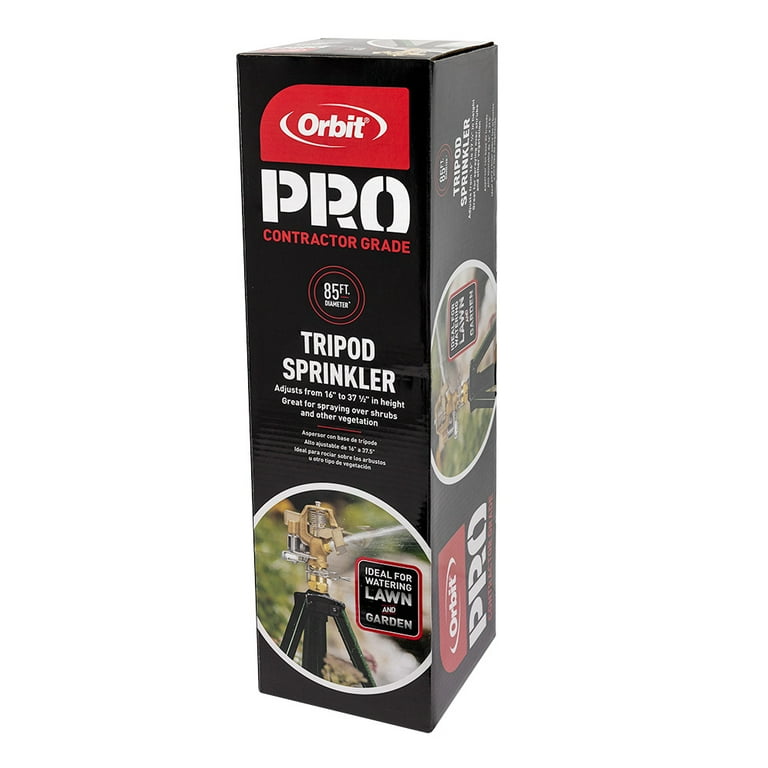 Orbit Impact Adjustable Zinc Tripod Sprinkler, sprays up to 85ft
