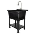 thumbnail image 1 of Utility Sink Heavy Duty Freestanding Utility Tub Sink, 30 x 24 Inches, Black, 1 of 12