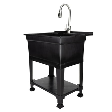 Open Box Utility Sink Heavy Duty Freestanding Utility Tub Sink, 30 x 24 Inches