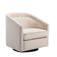 thumbnail image 2 of Wovenbyrd Caitlyn Classic Barrel Swivel Chair, Wood and Metal Frame - Cream, 2 of 9