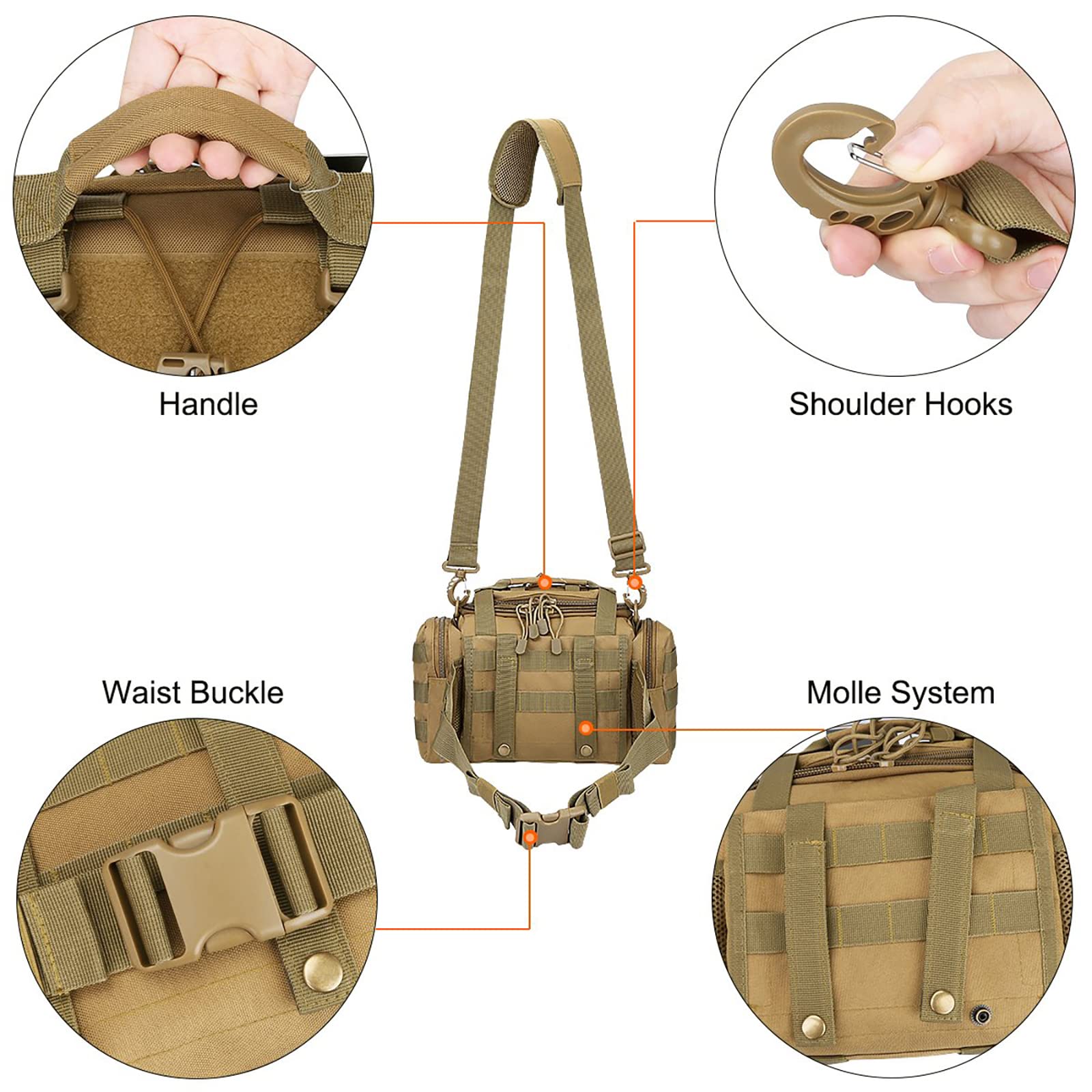 G4Free Sport Outdoor Waist Pack Sling Bag Hiking Fanny Pack Fishing Gear Crossbody Travel Bag