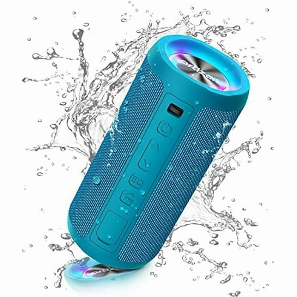 wonima02 Portable Bluetooth Speaker, 40W Loud Sound and Deep Bass, IPX7 Waterproof, True Wireless Stereo, Bluetooth 5.3, Colorful Flashing Lights, Preset EQ, USB Play, for Home, Outdoor, Party, Black