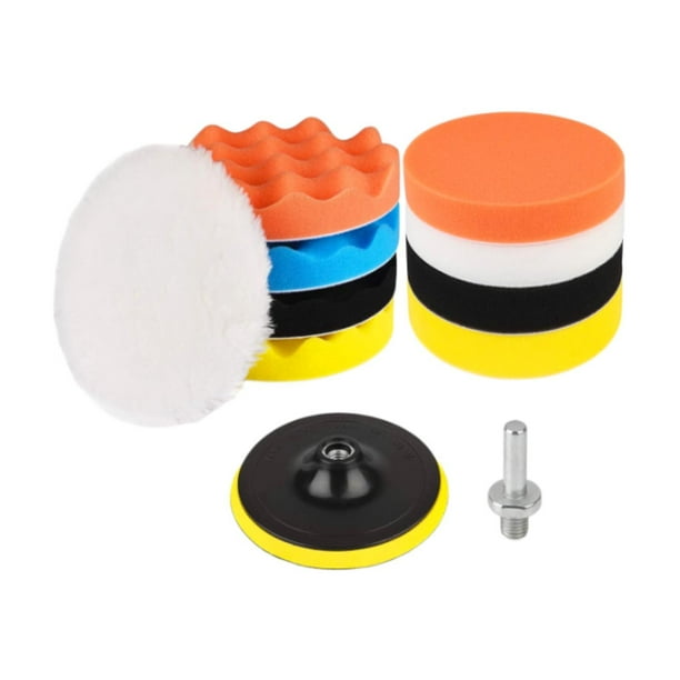 Kit de 11 almohadillas de esponja para pulir automóviles, kit de pulidor de automóviles de 3 pulgadas, almohadilla de limpieza multifuncional para
